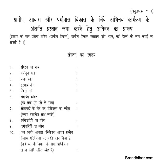 ग्रामीण आवास और पर्यावास विकास के लिये अभिनव कार्यक्रम प्रारुप